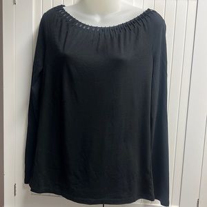 NWT, Talbots Long Sleeve Beaded Neckline Shirt, SZ S